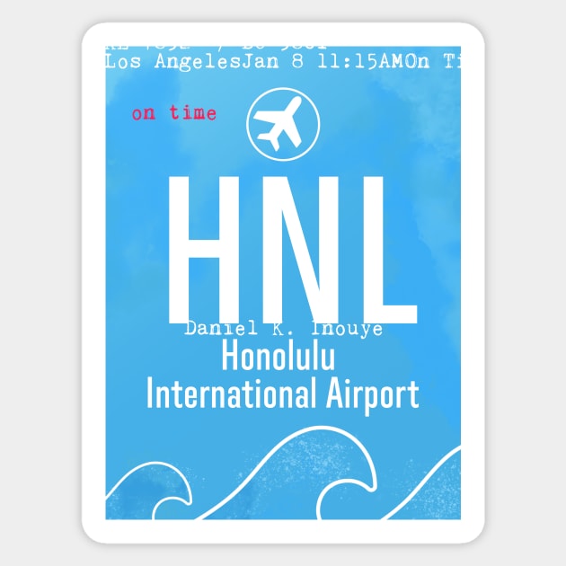 Honolulu airport blue Sticker by Woohoo